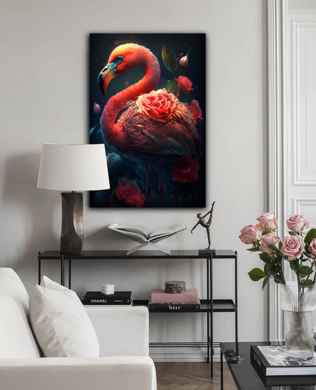 Wandbild Flamingo Flower - Wohnzimmer