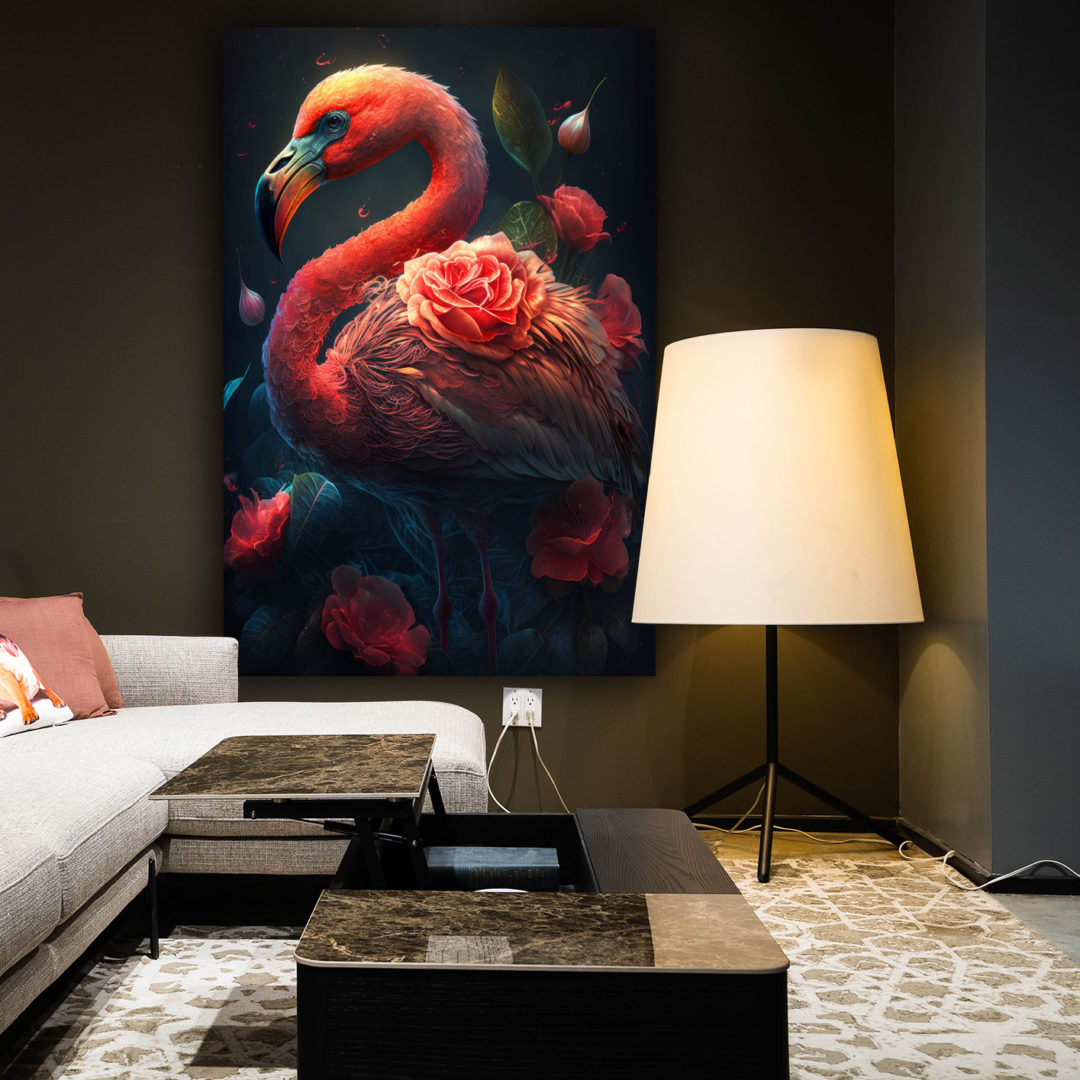 Wandbild Flamingo Flower - Wohnzimmer 2