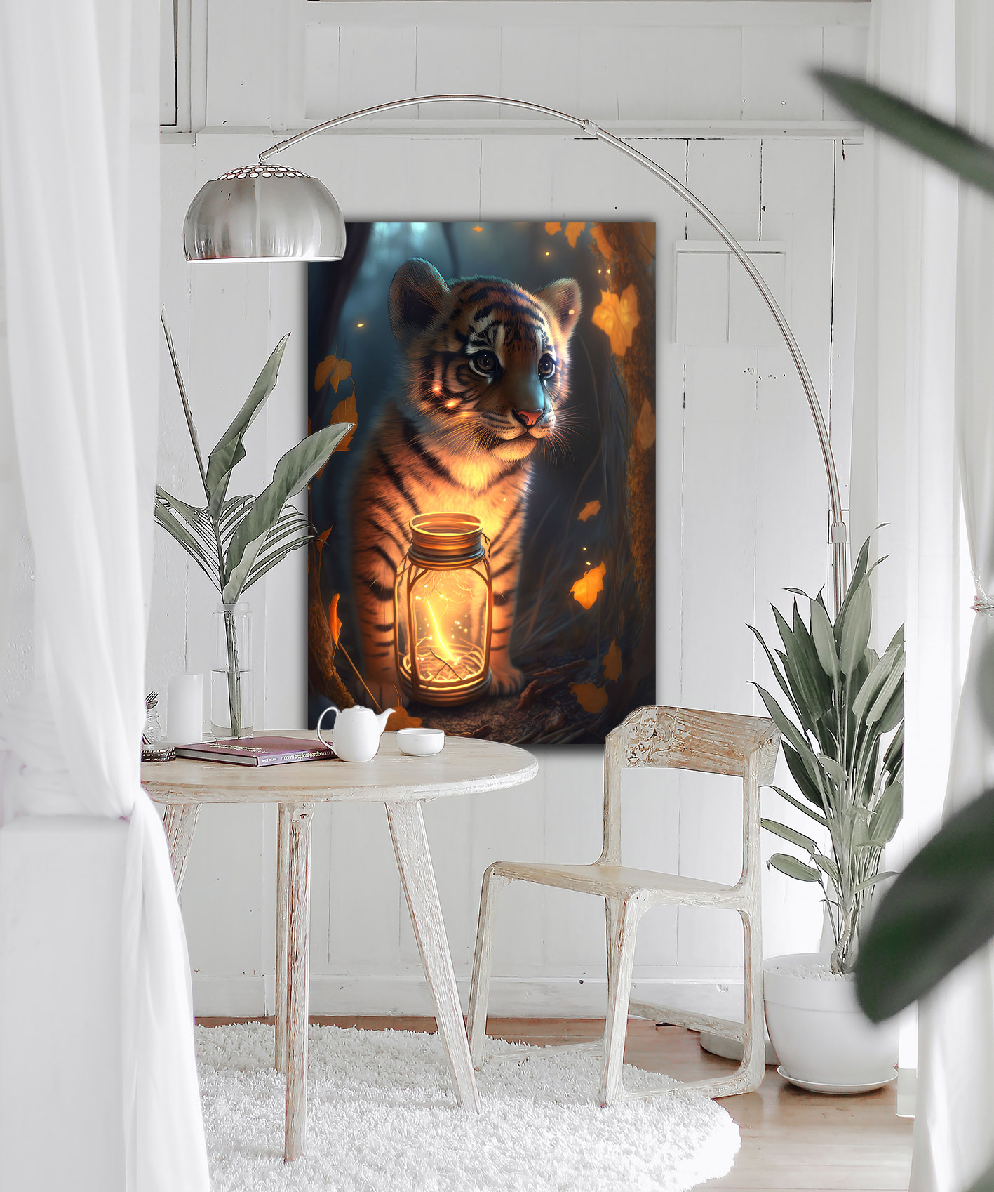Wandbild Tiger Cub Glowing Light - Wohnzimmer