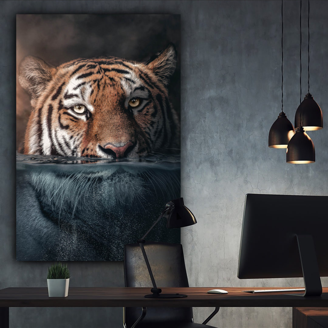 Wandbild Tiger Underwater - Arbeitszimmer