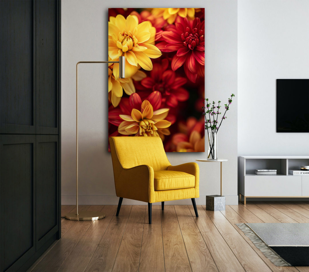 Wandbild Fiery Floral - Wohnzimmer