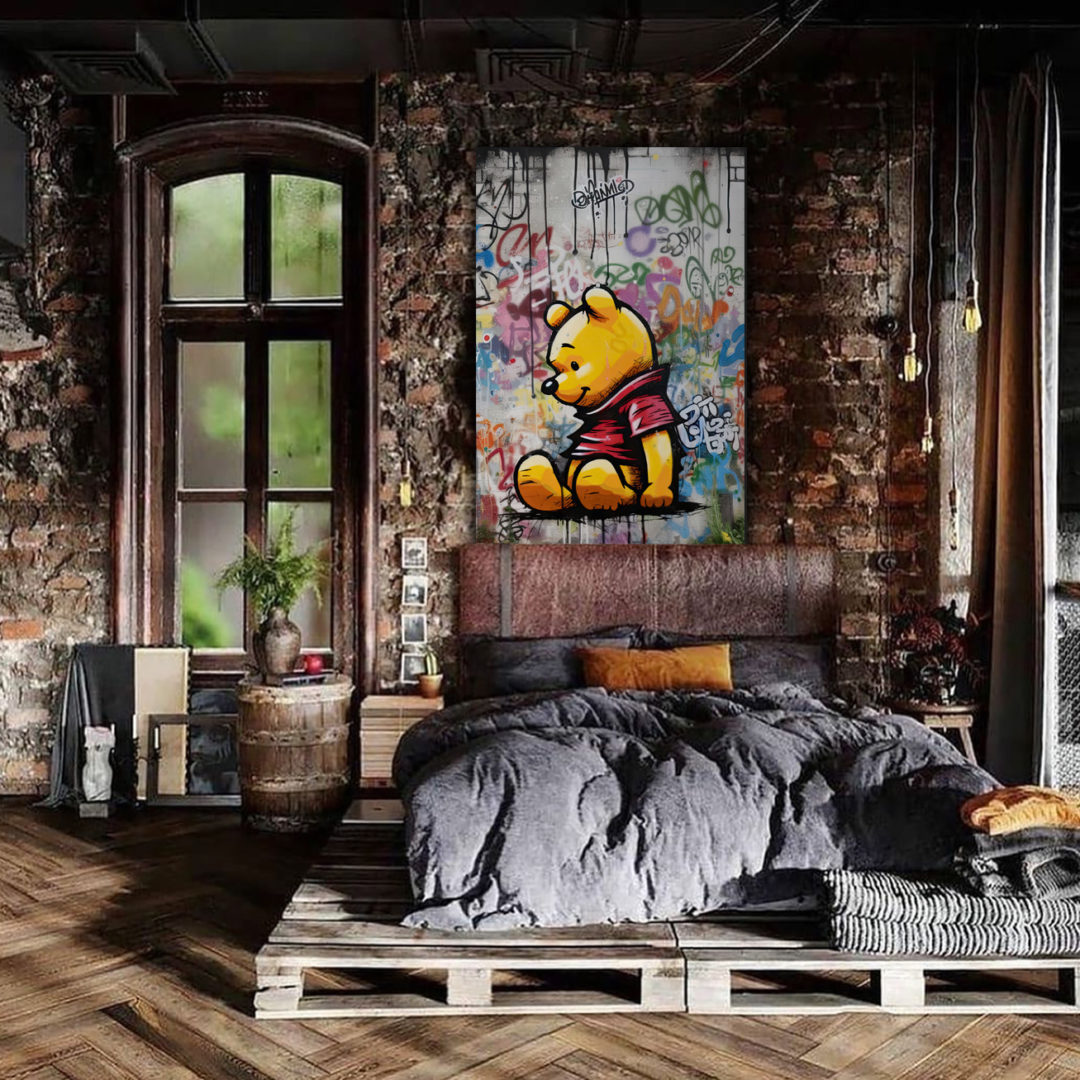 Wandbild Graffiti Winnie - Schlafzimmer