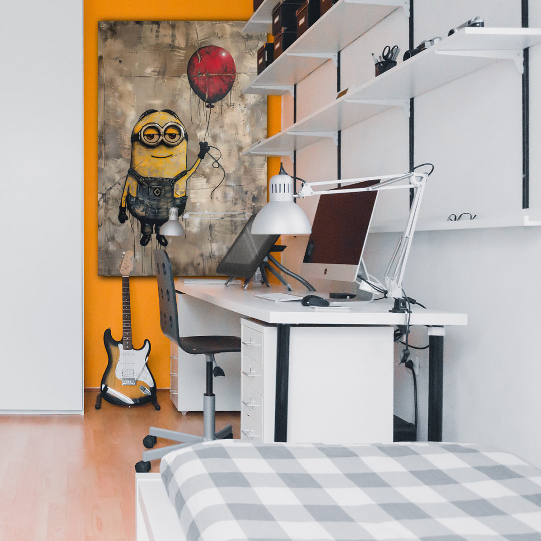 Wandbild Banksy Minion - Arbeitszimmer