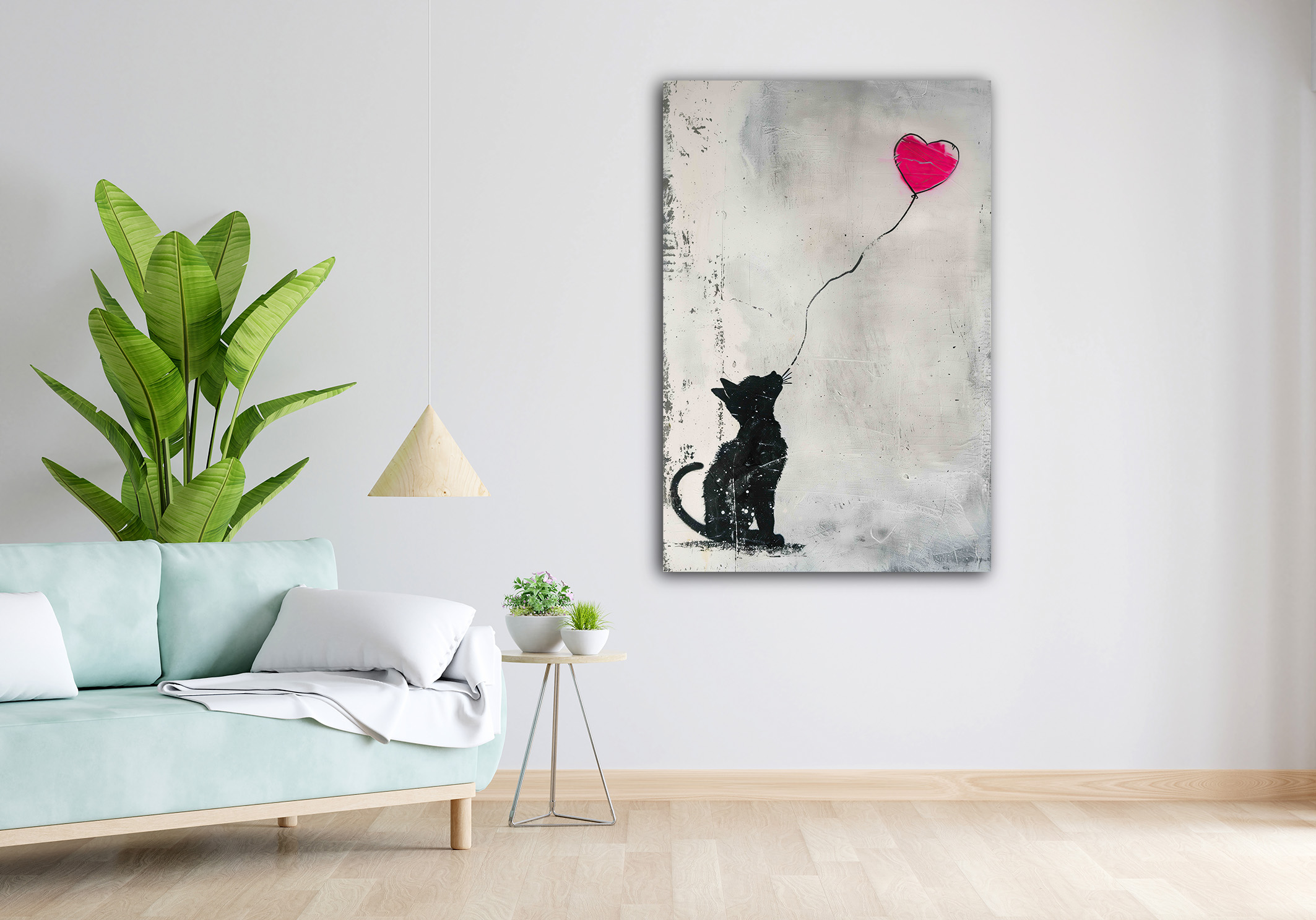 Wandbild Cat x Banksy - Wohnzimmer