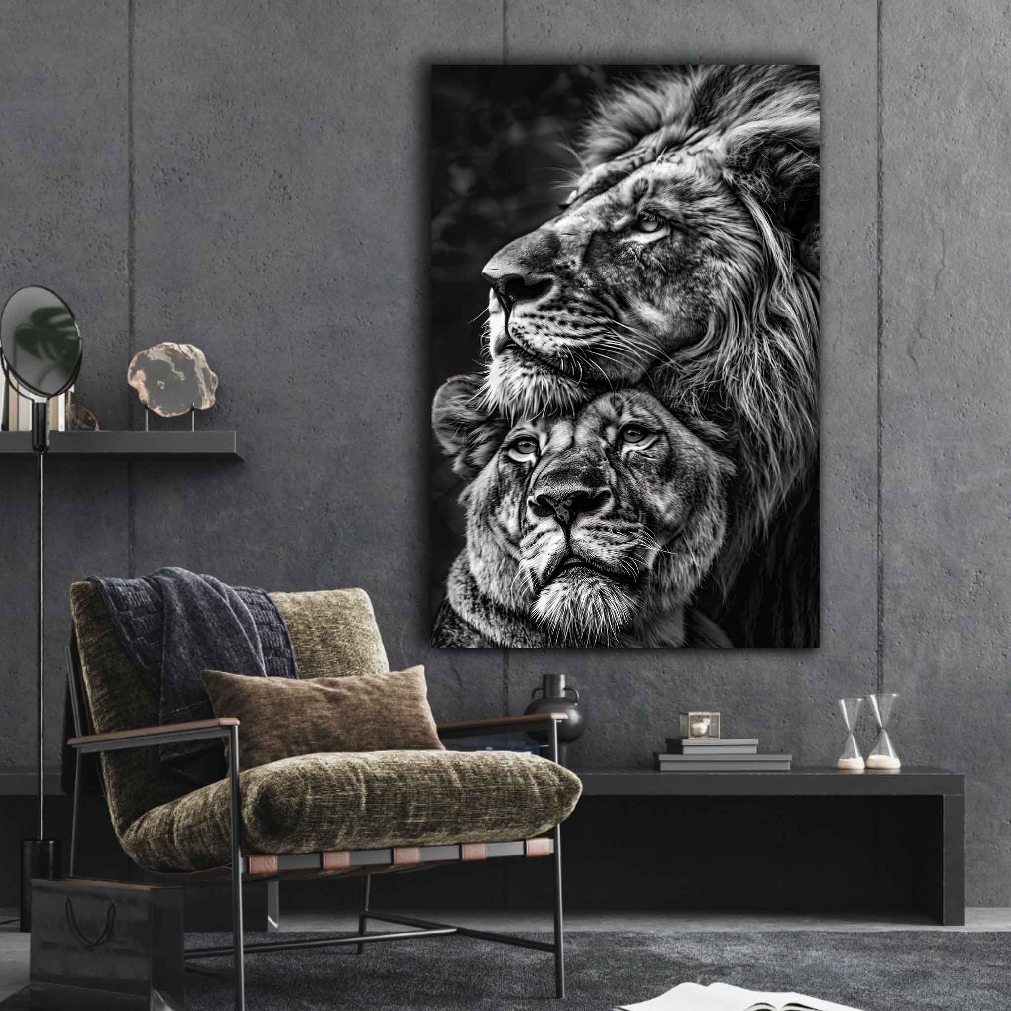 Wandbild Lion Couple - Wohnzimmer